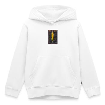 Essence du noyau : Origine & Forme - Sweat Premium à capuche enfant bio - blanc - Devant - AI Model Kid Female (0cm)