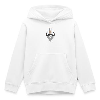 Dämonischer Totenkopf im Schild - Kinder Premium Organic Hoodie - Weiß - Vorne - AI Model Kid Female (0cm)