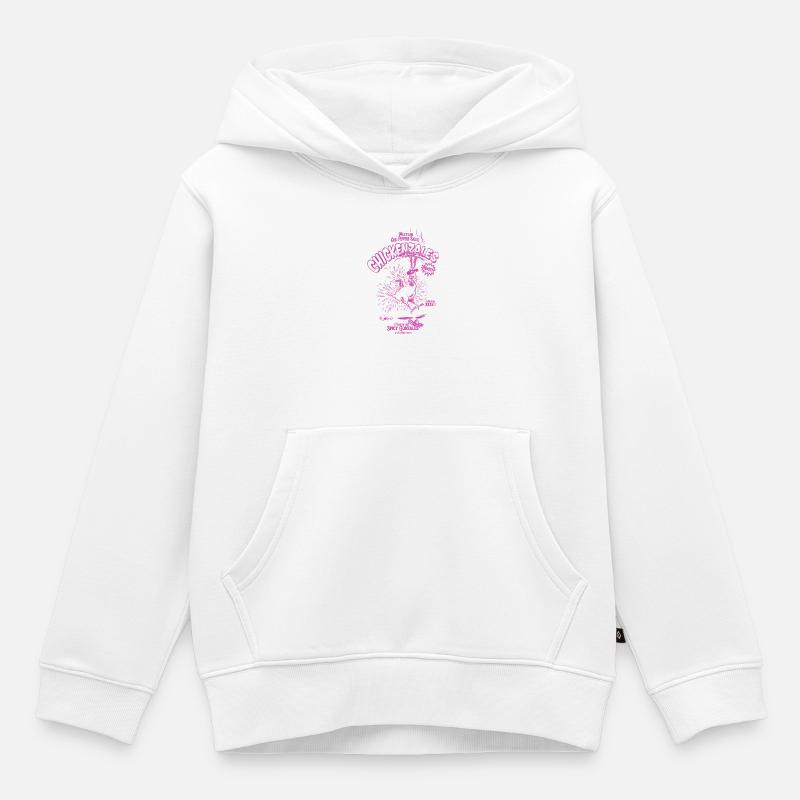 Poulet Pimenté Retro Violet - Sweat Premium à capuche enfant bio - blanc