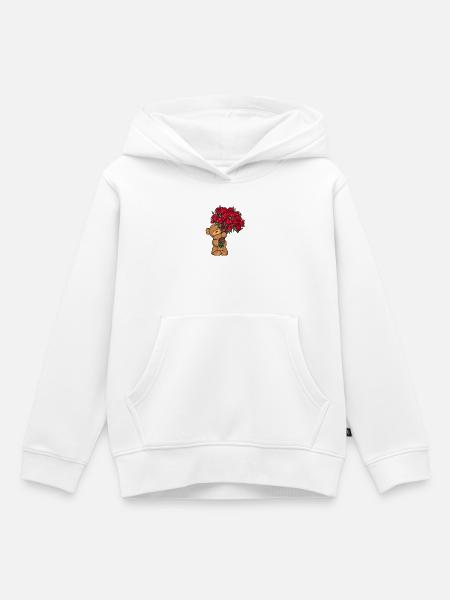 Baer_Blumen - Kinder Premium Organic Hoodie - Weiß