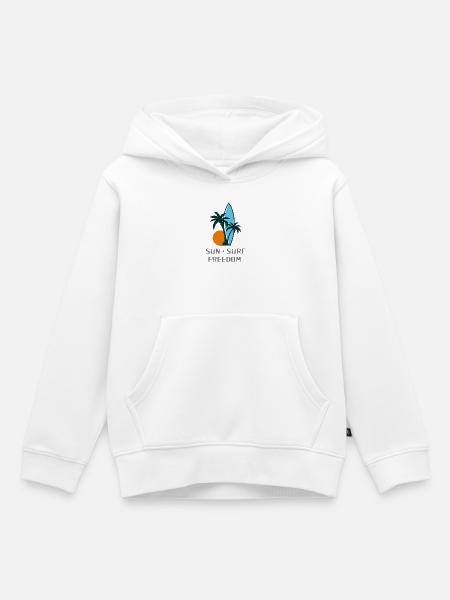 Sonne Surf Freiheit - Kinder Premium Organic Hoodie - Weiß