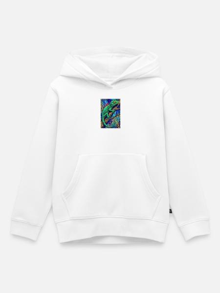 Gecko - Kinder Premium Organic Hoodie - Weiß