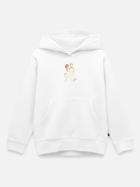 Baseball Keeper Zeichnung - Kinder Premium Organic Hoodie - Weiß