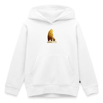 Feuille d’or Mama Ours - Sweat Premium à capuche enfant bio - blanc - Devant - AI Model Kid Female (0cm)