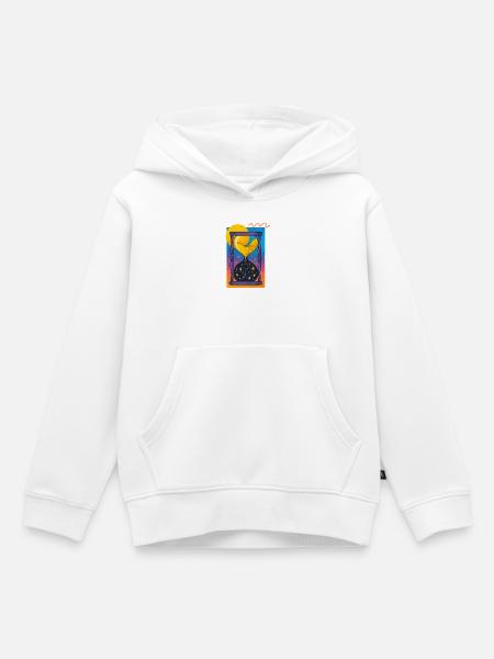 Kosmisches Sanduhr-Neon - Kinder Premium Organic Hoodie - Weiß