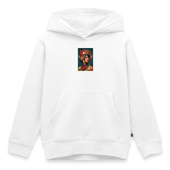 Retro Futurist Aviator Avatar - Kids Premium Organic Hoodie - white - Front - AI Model Kid Female (0cm)