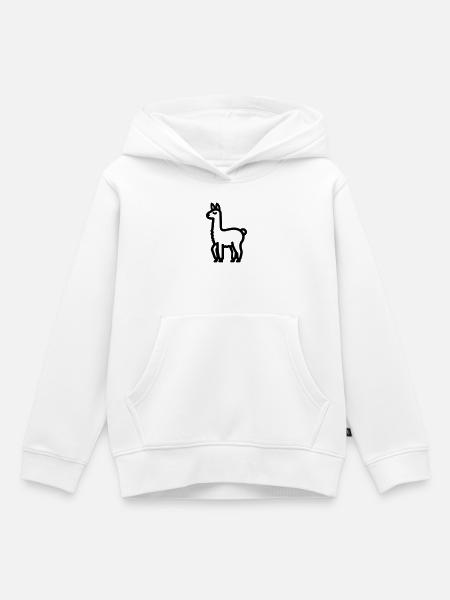 Lama - Kinder Premium Organic Hoodie - Weiß