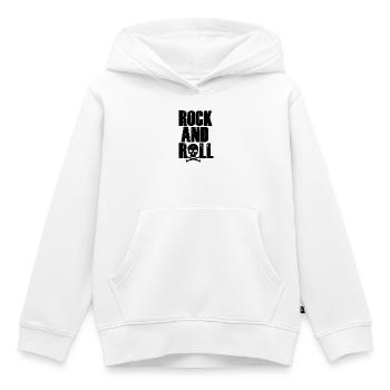 Rock'n'Roll-Typografie mit Totenkopf - Kinder Premium Organic Hoodie - Weiß - Vorne - AI Model Kid Female (0cm)