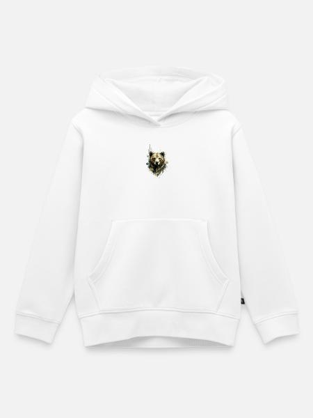 Wild Geometry Bär - Kinder Premium Organic Hoodie - Weiß