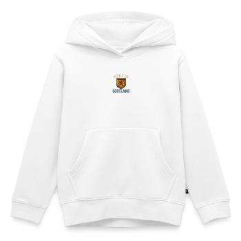 Emblème Made in Scotland Badge Tee - Sweat Premium à capuche enfant bio - blanc - Devant - AI Model Kid Female (0cm)