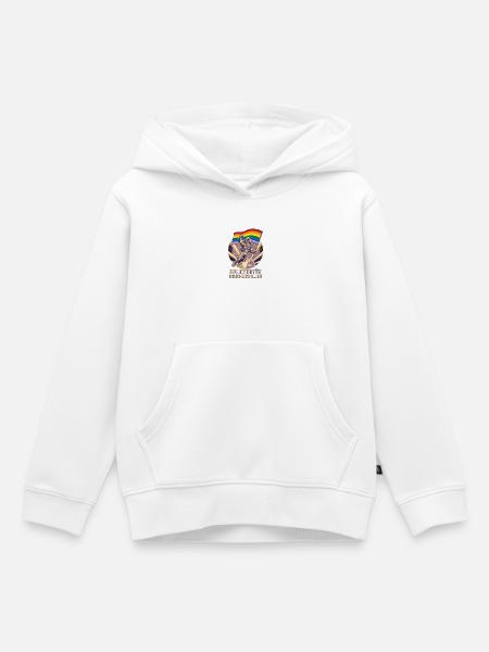 Solidarität Grenzenlos – Pride Kosmonaut - Kinder Premium Organic Hoodie - Weiß