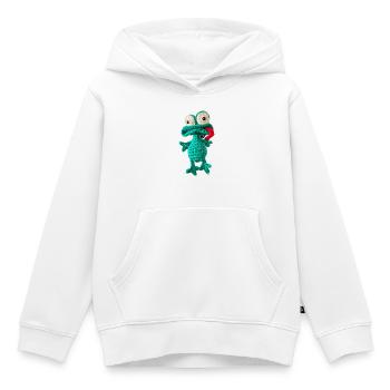Grenouille Idiote - Sweat Premium à capuche enfant bio - blanc - Devant - AI Model Kid Female (0cm)