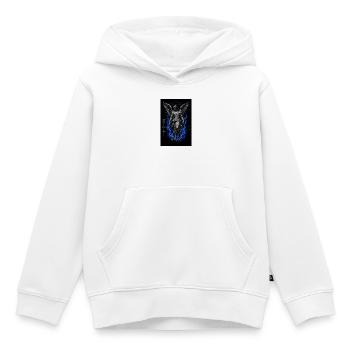 Ange Déchu dans Blue Inferno - Sweat Premium à capuche enfant bio - blanc - Devant - AI Model Kid Female (0cm)