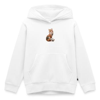 Renard décoratif - Sweat Premium à capuche enfant bio - blanc - Devant - AI Model Kid Female (0cm)