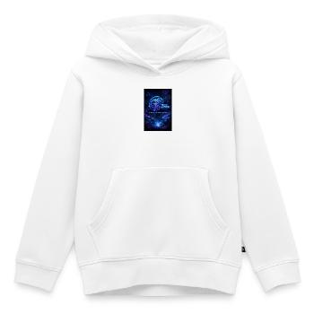 arcane_clockwork_poster_Neon_citate - Kids Premium Organic Hoodie - white - Front - AI Model Kid Female (0cm)