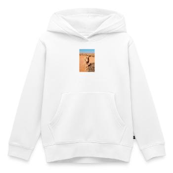 Chameau du désert au soleil - Sweat Premium à capuche enfant bio - blanc - Devant - AI Model Kid Female (0cm)