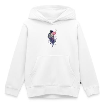 Kosmische Astronautin und Orchidee - Kinder Premium Organic Hoodie - Weiß - Vorne - AI Model Kid Female (0cm)