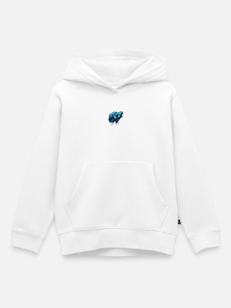 67 Neon Graffiti Blues - Kinder Premium Organic Hoodie - Weiß