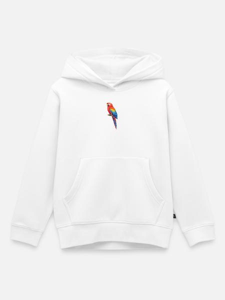 Lebendige Papageienfärbung - Kinder Premium Organic Hoodie - Weiß