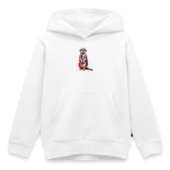 Buntes Erdmännchen mit Farbklecksen  - Kinder Premium Organic Hoodie - Weiß - Vorne - AI Model Kid Female (0cm)