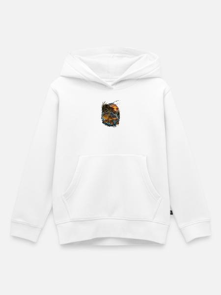Karpfen Sprung im Abendsee - Kinder Premium Organic Hoodie - Weiß