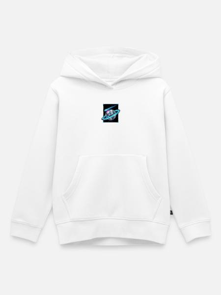 Saturns Neonkugel - Kinder Premium Organic Hoodie - Weiß