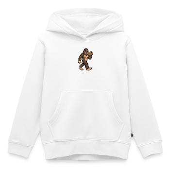 Sasquatch isst Pizza - Kinder Premium Organic Hoodie - Weiß - Vorne - AI Model Kid Female (0cm)