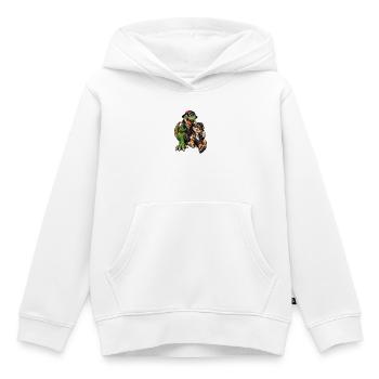 Dino & Katze: Sonnenbrillen-Duo - Kinder Premium Organic Hoodie - Weiß - Vorne - AI Model Kid Female (0cm)