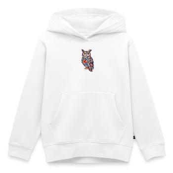 PatchworkEule Farbenpracht - Kinder Premium Organic Hoodie - Weiß - Vorne - AI Model Kid Female (0cm)