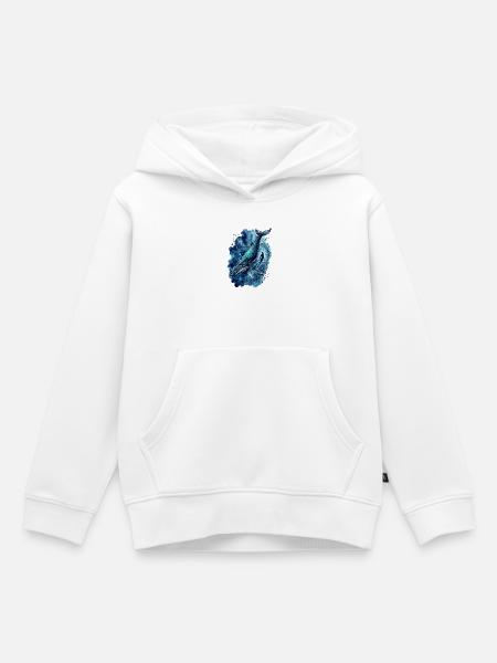 Deep Blue Odyssey Humpback Whale - Kinder Premium Organic Hoodie - Weiß