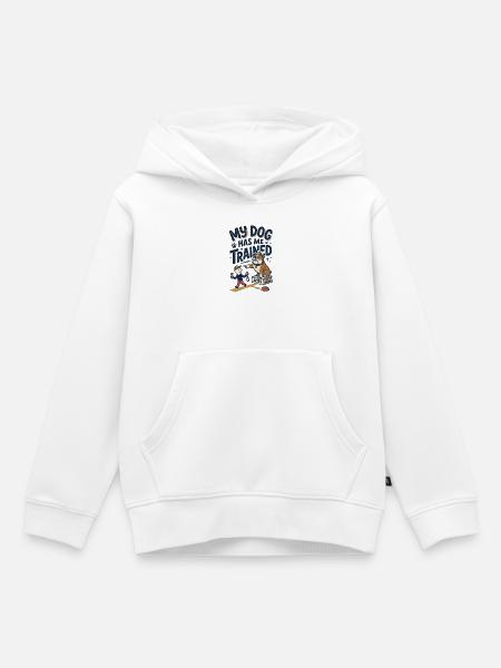 Der Hund hat mich trainiert - Kinder Premium Organic Hoodie - Weiß