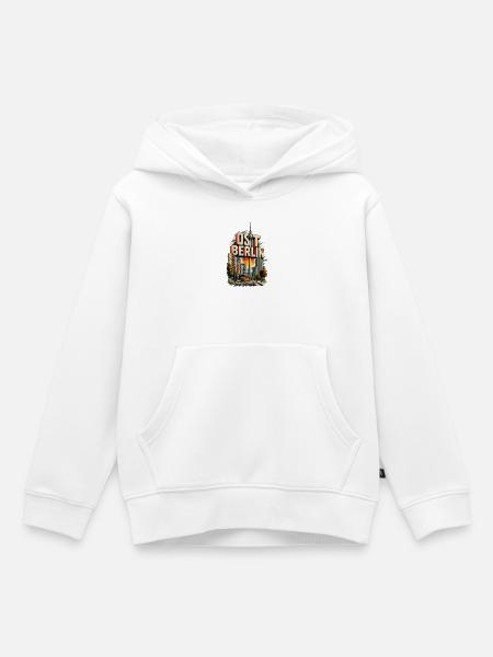 Ost-Berlin – Fernsehturm und Plattenbau - Kinder Premium Organic Hoodie - Weiß