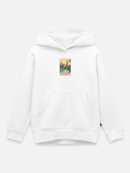 London Retro-Poster Skyline - Kinder Premium Organic Hoodie - Weiß