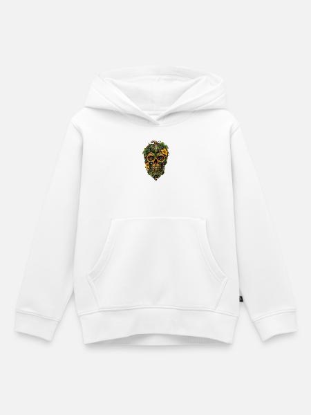 Ölkürbis Skull - Kinder Premium Organic Hoodie - Weiß