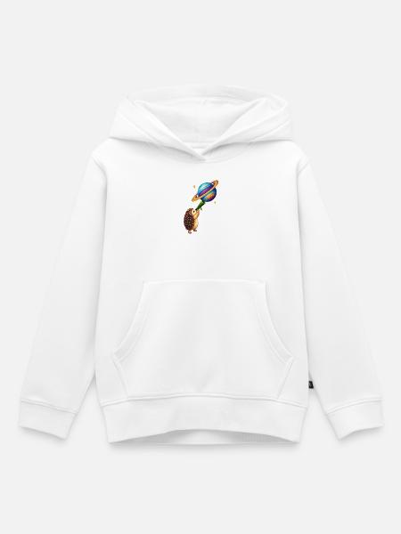 Blatt-Teleskop - Kinder Premium Organic Hoodie - Weiß