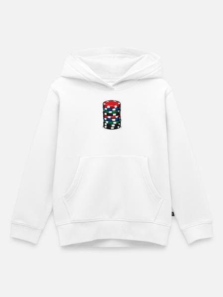 Pokerchip Stack Farbexplosion - Kinder Premium Organic Hoodie - Weiß