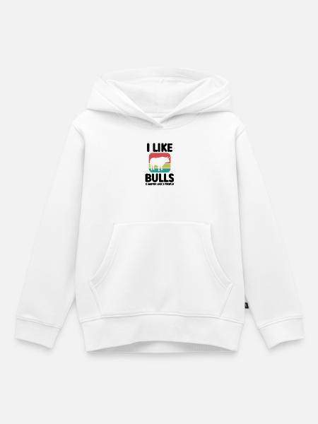 Stier Spruch Retro-Look - Kinder Premium Organic Hoodie - Weiß