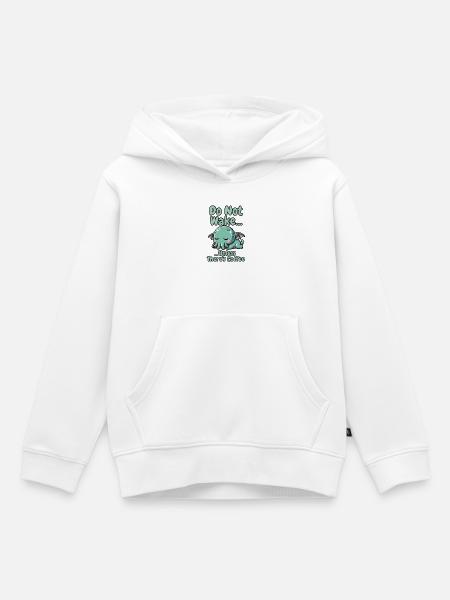 Wecke nicht Kaffeekreatur der Tiefe - Kinder Premium Organic Hoodie - Weiß