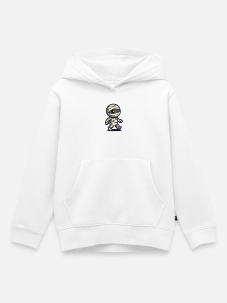 Süße Cartoon-Mumie läuft mit Verbänden - Kinder Premium Organic Hoodie - Weiß