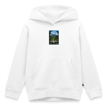 Erleben Sie den Taranaki Mountain in Neuseeland - Kinder Premium Organic Hoodie - Weiß - Vorne - AI Model Kid Female (0cm)