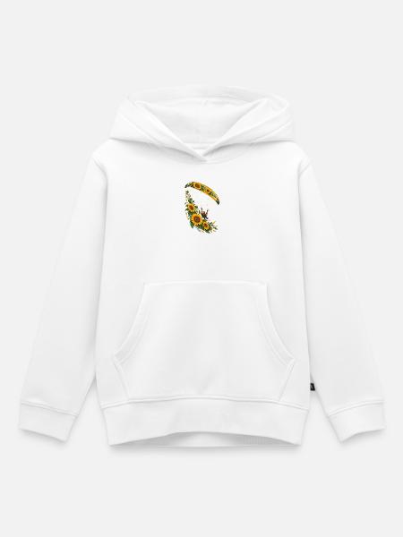 Sonnenblumen Paragliding Kunst - Kinder Premium Organic Hoodie - Weiß