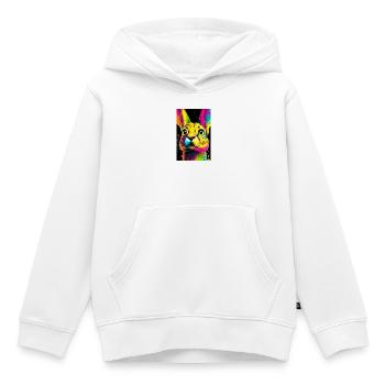 Bunter Hasenkopf  Pop-Art - Kinder Premium Organic Hoodie - Weiß - Vorne - AI Model Kid Female (0cm)