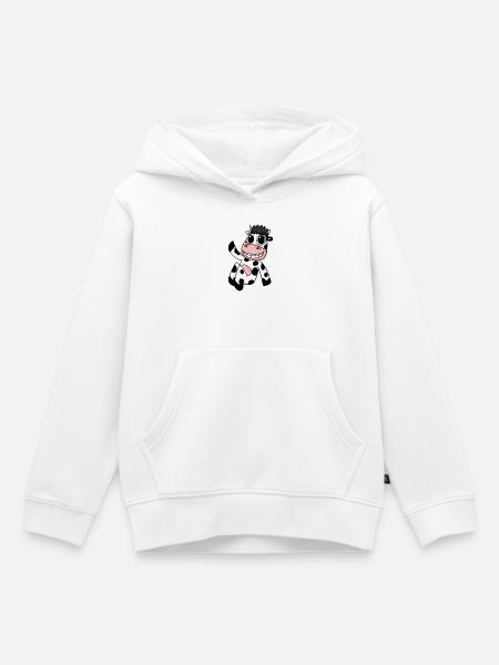 Kuh Motiv - Kinder Premium Organic Hoodie - Weiß
