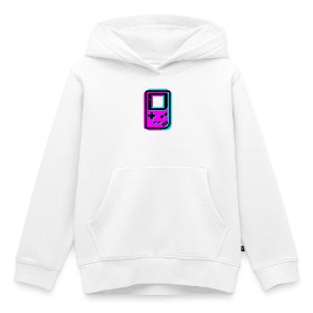 Retro Handheld Konsole Glitch - Kinder Premium Organic Hoodie - Weiß - Vorne - AI Model Kid Female (0cm)