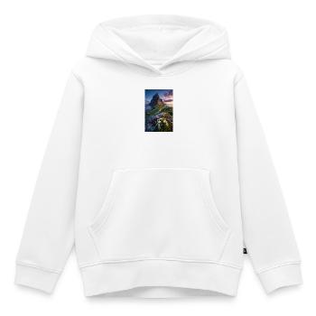 Coastal Peak mit Wildblumen - Kinder Premium Organic Hoodie - Weiß - Vorne - AI Model Kid Female (0cm)