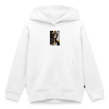 Gute Dinge brauchen Zeit Porträt - Kinder Premium Organic Hoodie - Weiß - Vorne - AI Model Kid Female (0cm)