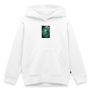 Grüne Schlange im Neonwald - Kinder Premium Organic Hoodie - Weiß - Vorne - AI Model Kid Female (0cm)
