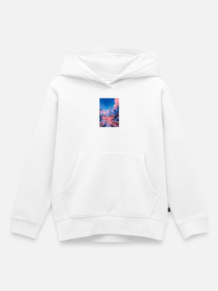Neon Snow City Toronto - Kinder Premium Organic Hoodie - Weiß