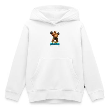 Muscular Bear I'M BULK – Fitness-Stimmung - Kinder Premium Organic Hoodie - Weiß - Vorne - AI Model Kid Female (0cm)