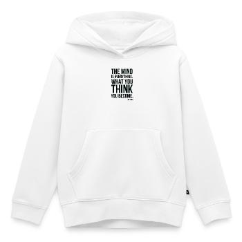 Buddha Mind Is Everything Zitattypografie - Kinder Premium Organic Hoodie - Weiß - Vorne - AI Model Kid Female (0cm)